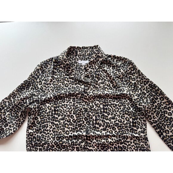EQUIPMENT Reese Leopard Print Satin Button Up Shirt, Size M - Picture 5 of 11